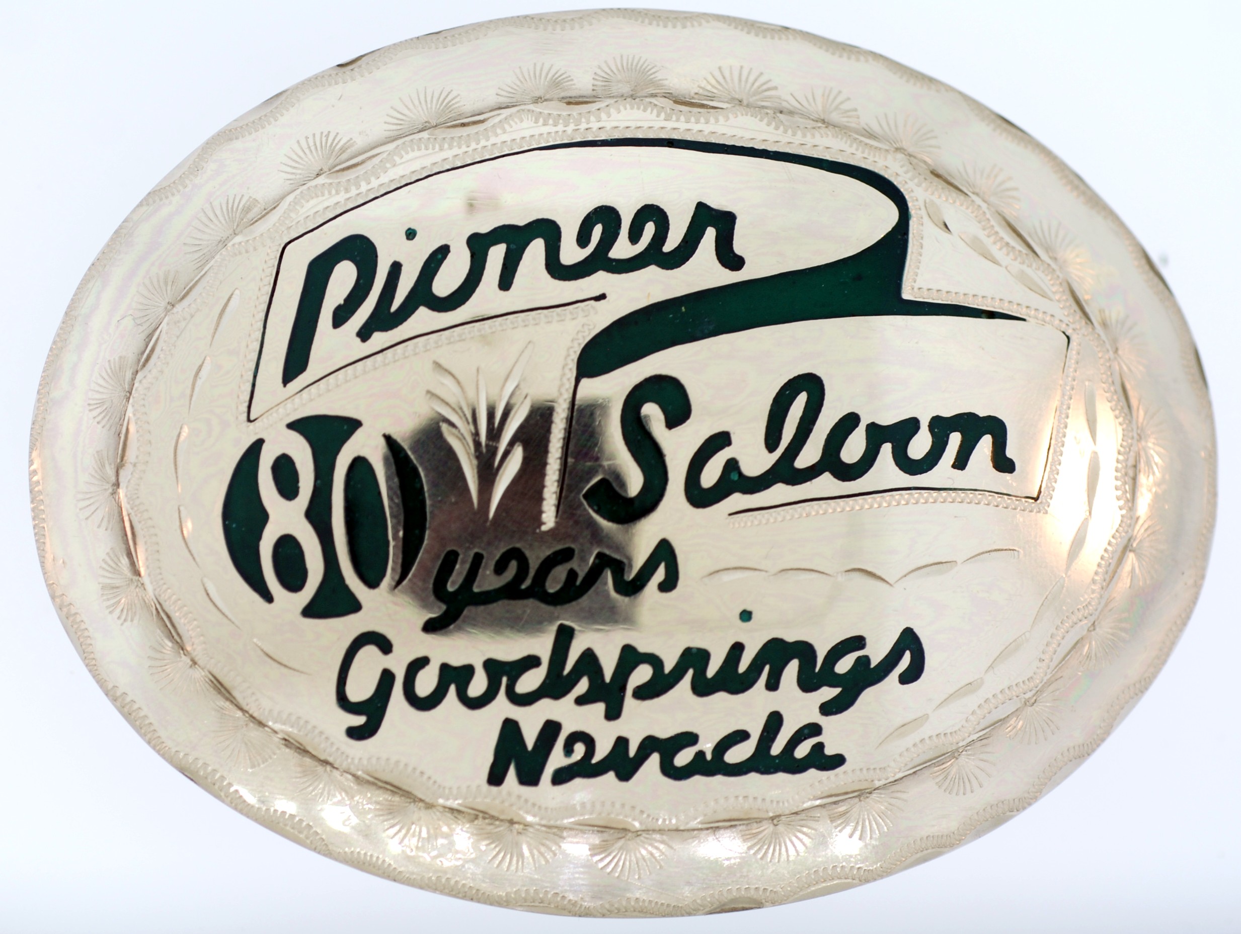 Pioneer Saloon 80th Anniversary Buckle